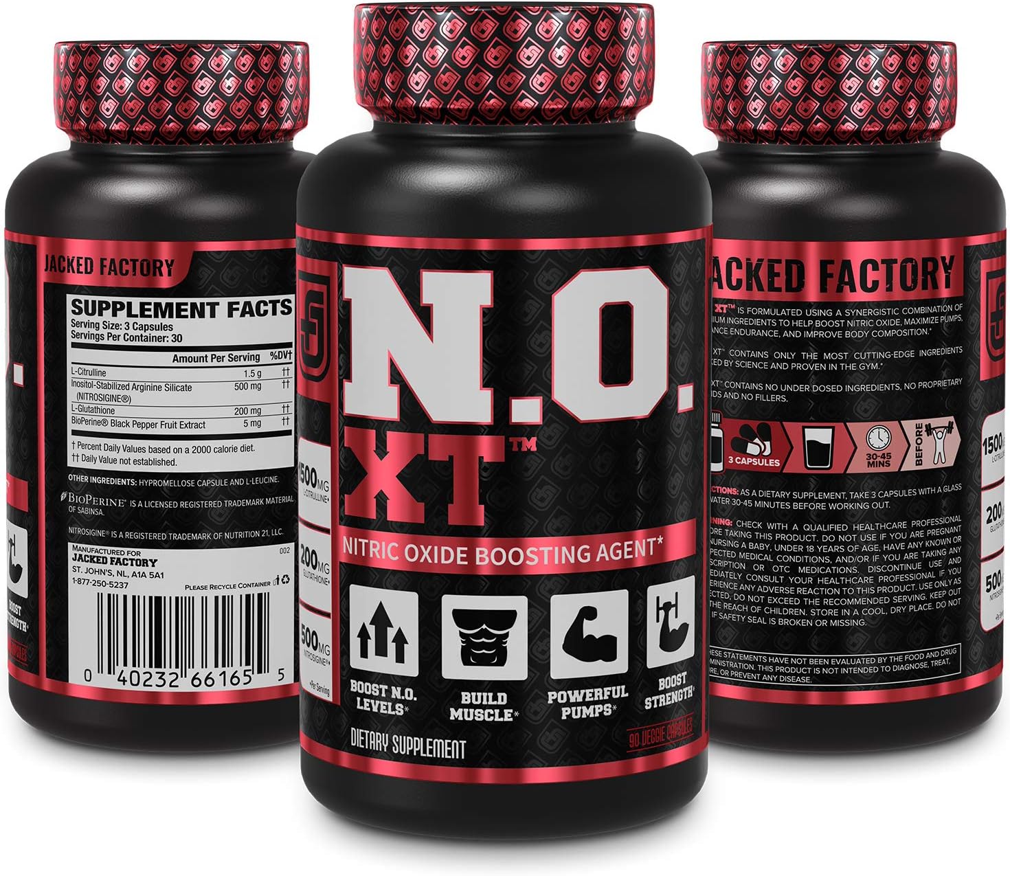 N.O. XT Nitric Oxide Supplement With Nitrosigine L Arginine & L Citrulline for Muscle Growth, Pumps, Vascularity, & Energy - Extra Strength Pre Workout N.O. Booster & Muscle Builder - 90 Veggie Pills: Health & Personal Care
