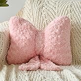 Ddliury Bow Pillow, Decorative Bow Pillows with Soft Plush for Couch Bed, Bow Shaped Throw Pillow Room Decor for Bedroom, Bow Decorative Pillow for Living Room (Pink, Small-12 Inches)