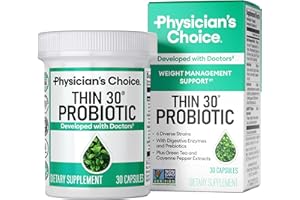 Physician's CHOICE Probiotics for Weight Management & Bloating - 6 Probiotic Strains - Prebiotics - Key ingredient Cayenne - Supports Gut Health - Weight Management for Women & Men - Green Tea - 30 CT