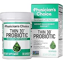 Physician's CHOICE Probiotics for Weight Management &amp; Bloating - 6 Probiotic Strains - Prebiotics - Key ingredient Cayenne -