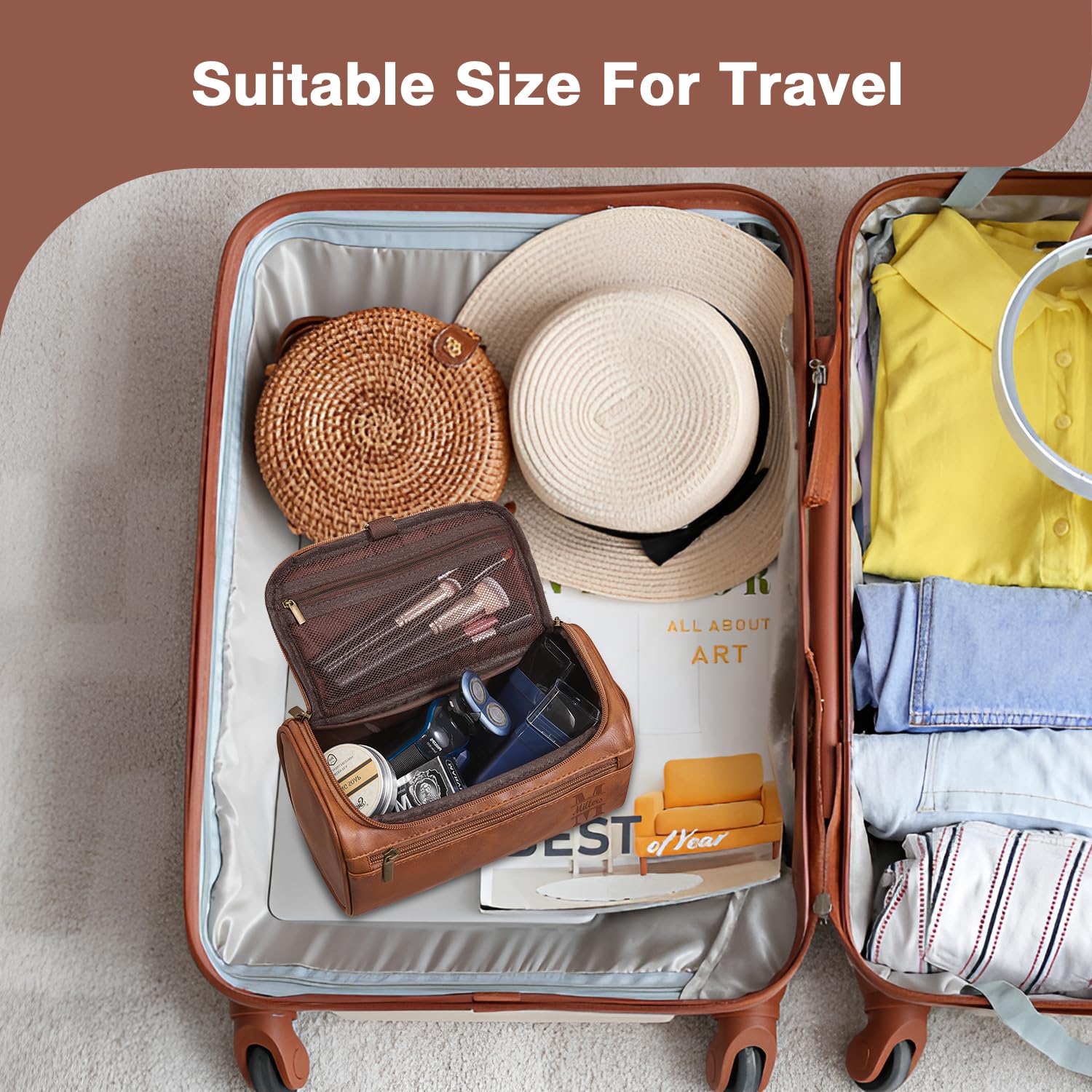 Personalized Leather Toiletry Bag