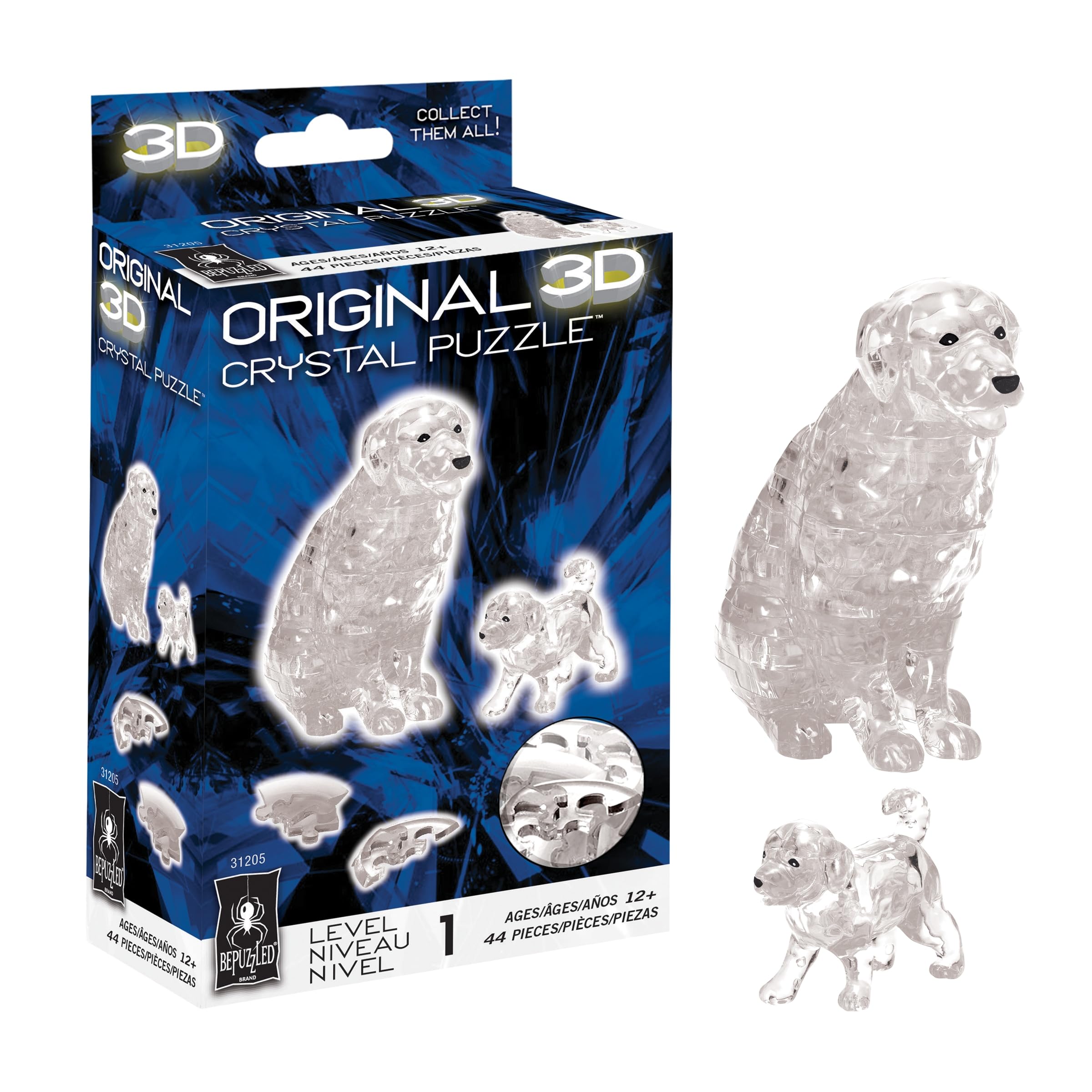 BePuzzled | Dog and Puppy Original 3D Crystal Puzzle, Ages 12 and Up