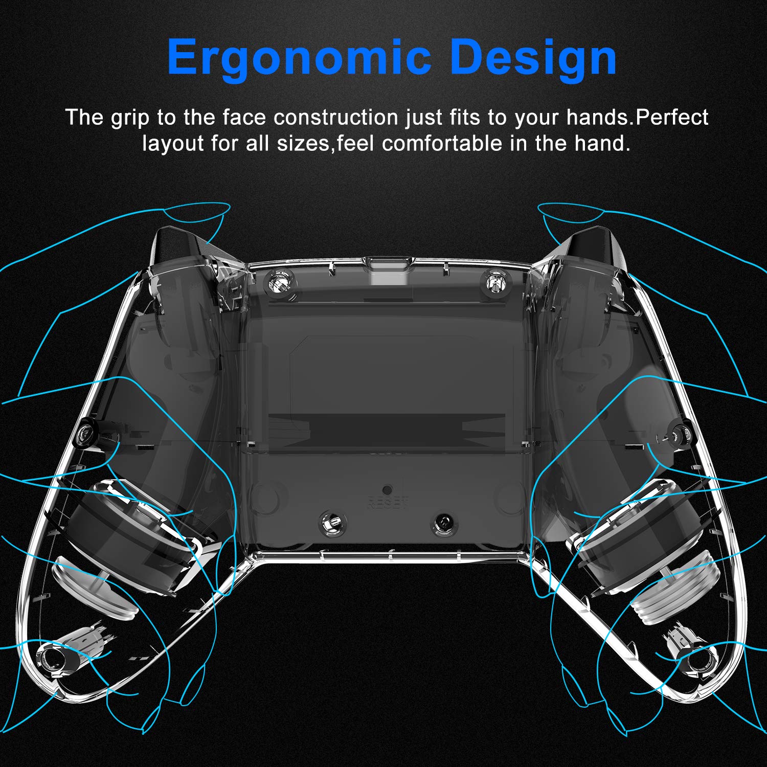 N-intendo Switch Pro Controller - Wireless Controller Remote with Dual Shock, Gyro Axis, Pro Switch Controller Gamepad Compatible with Bluetooth for N-intendo Switch Console (Clear)