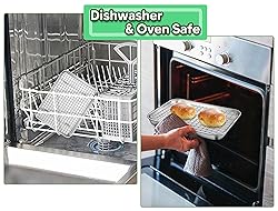 TeamFar Toaster Oven Pan with Rack Set, 9’’ x