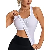 MathCat Seamless Workout Tank Top for Women with Built in Bra, Padded Racerback Ribbed Athletic Yoga Camisole
