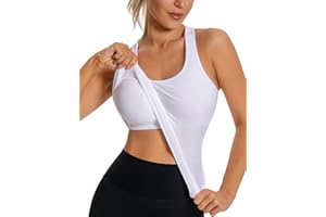 MathCat Workout Tank Tops for Women with Built in Bra, Sleeveless Gym Tops Seamless Racerback Athletic Yoga Shirts
