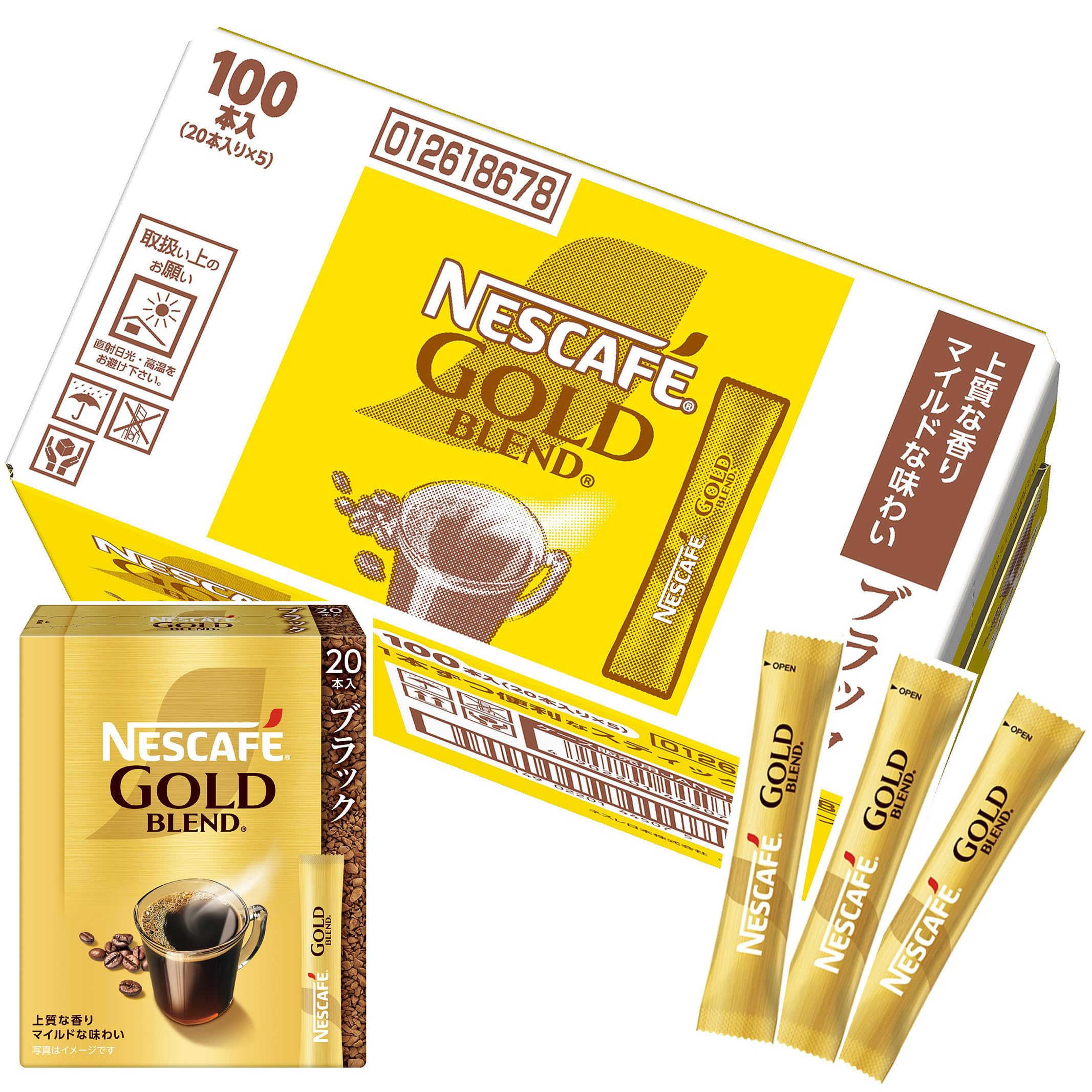 Nescafe Gold Blend Stick Black 100P, Box, Regular Soluble Coffee, Individual Packaging
