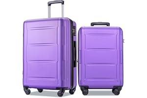 Merax Luggage Sets 2 Piece Suitcase Set 20/24,Carry on Luggage Airline Approved,Hard Case with Spinner Wheels,Purple