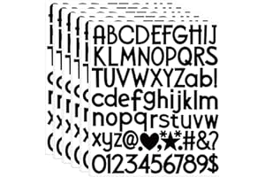 STICEARD 12 Sheets Letter Stickers 900 Alphabet Stickers Vinyl Mailbox Numbers Letters Waterproof Small 1 Inch Self Adhesive Sticker Letters for Water Bottles Craft Scrapbook Classroom Decor (Black, 1 inch)