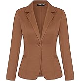 MINTLIMIT Women Long Sleeve Button Blazers Work Casual Office Notch Lapel Business Open Front Blazer Jacket with Pockets