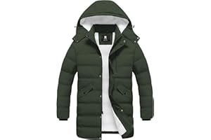 Pursky Men's Long Winter Coat Warm Sherpa Lined Quilted Puffer Jacket Waterproof Thicken Puffy Parka with Hood