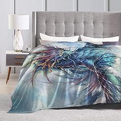 WAZHIJIA Mighty Dragon Fleece Throw Blanket, Fuzzy