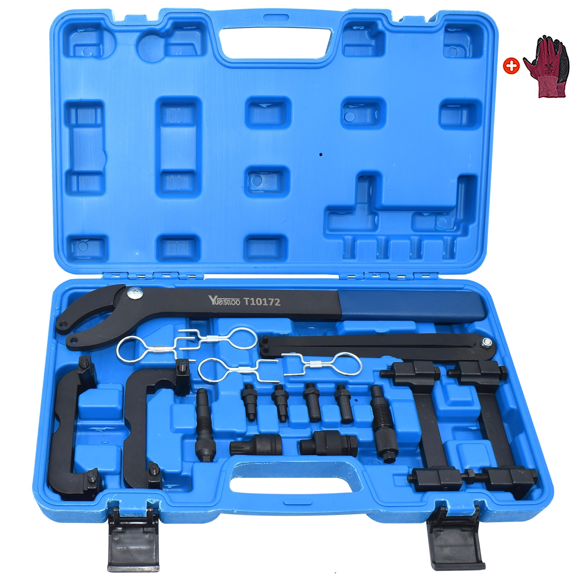 Photo 1 of Yuesstloo Engine Camshaft Locking Timing Tool Kit, Compatible with VW Audi 2.0 2.4 2.5 2.8 3.0T 3.2 4.2 5.0 5.2, Touareg Q7 Porsche 3.0T, A4 A6 A6L A8 Q5 Q7 R8, Replace OEM T40133 T40070 T40058 T10172