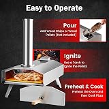COSTWAY Multi-Fuel Portable Pizza Maker w/ Pizza Stone Stainless Steel Tabletop view 3