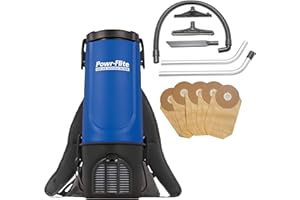 Powr-Flite Pro-Lite Backpack Vacuum Commercial Grade 4-Quart Canister Vacuum Cleaner, Portable Vacuum with Tool Kit, BP4S