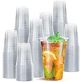 Prestee 400 Clear Plastic Cups - 16 oz Plastic Cups - Disposable Cup - PET Clear Water Cup - Beer Glass Party Mug - Holiday and Christmas Party Supplies