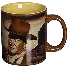 Vandor 15161 John Wayne " A Man's Got To Do" 12 oz Ceramic Mug, Brown 