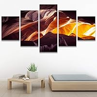 SIGNWIN 5 Panel Canvas Wall Art Modern Art Landscape Modern Multicolor Photography Relax/Calm Rocky for Home Decorations Ready to Hang - 60