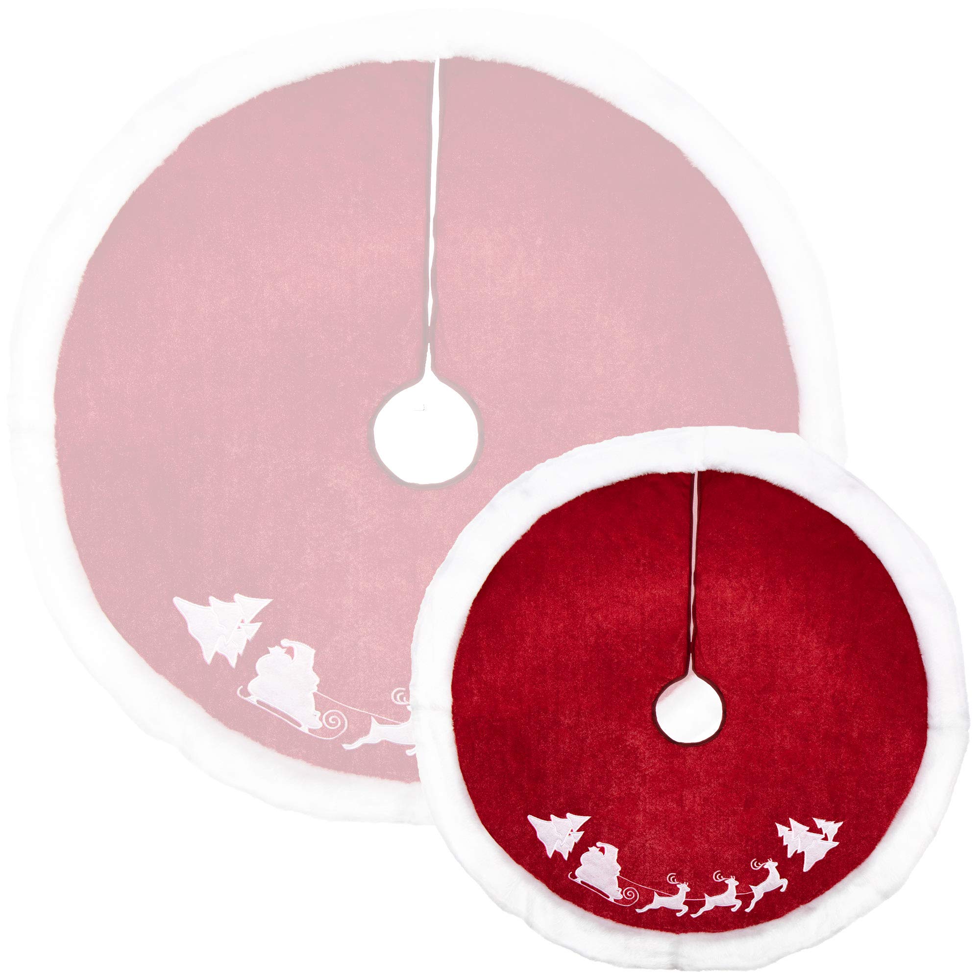 COM-FOUR® Premium Christmas tree cover to protect against pine needles - round Christmas tree cover for the light tree - underlay with Christmas motif - for gifts and decoration