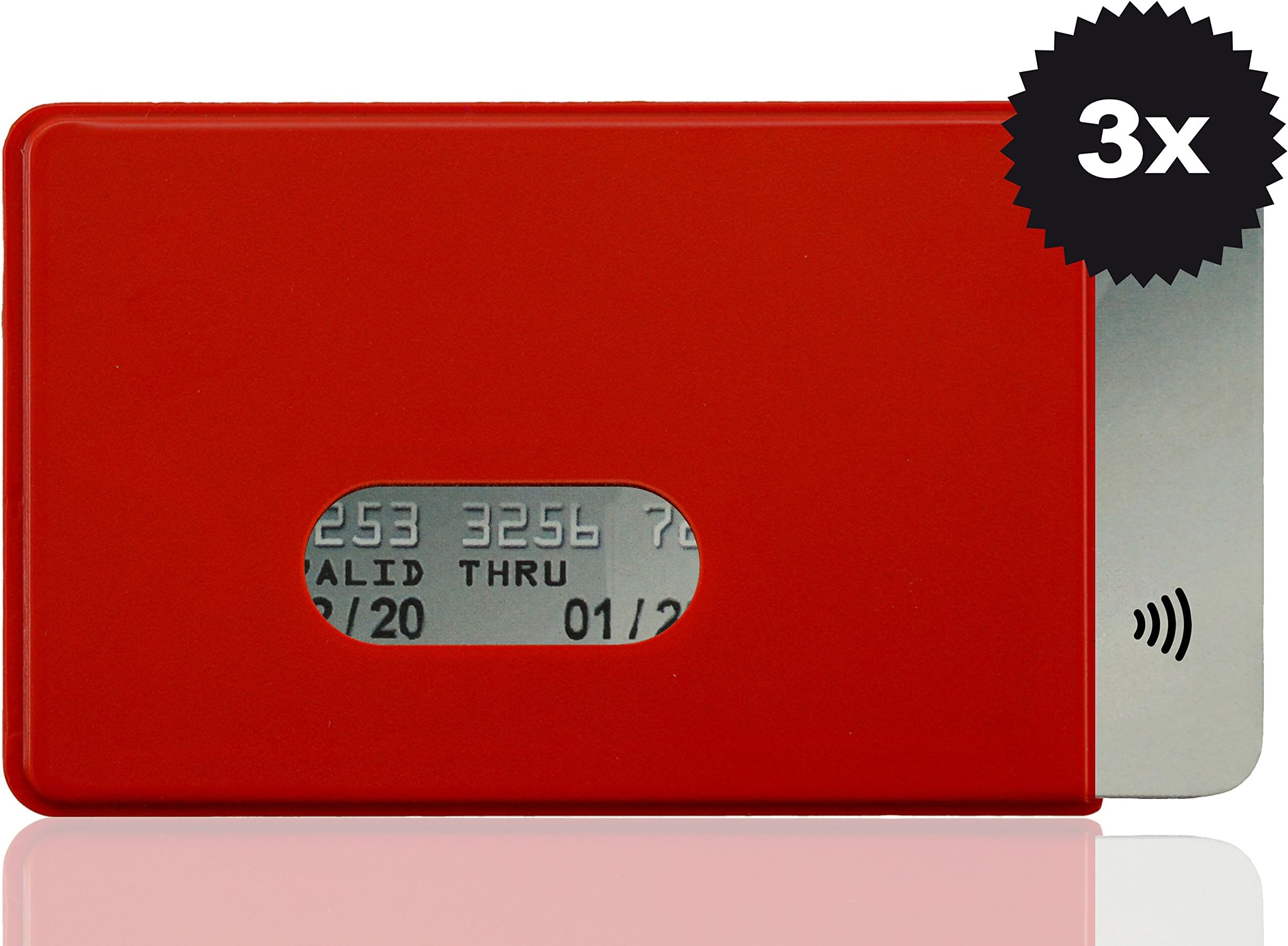 OPTEXX® 3X RFID Blocking Sleeve Fred Red TÜV testet and Certified Credit- / Debit Card Protector Id Theft Protection Case
