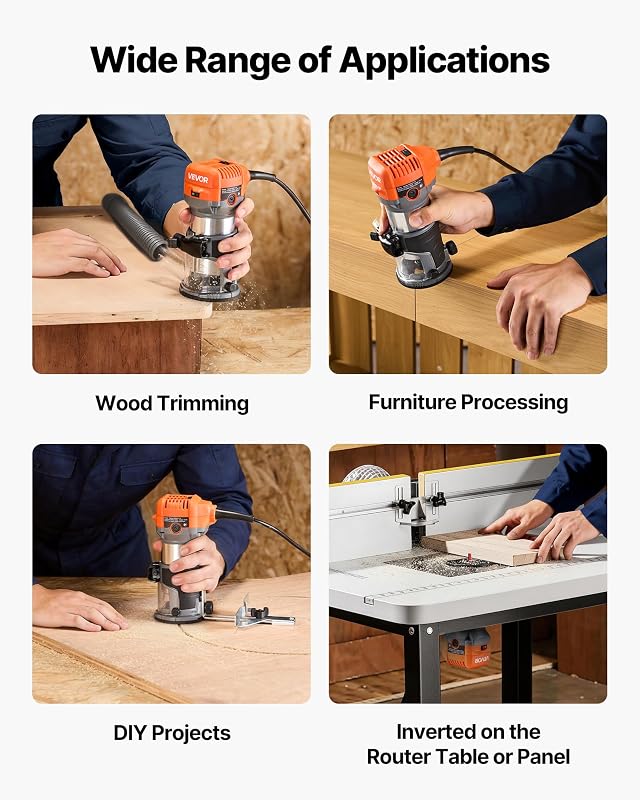 Rifilatrice Fresatrice per Legno con Cavo 710 W, Fresatrice Palmare Velocità Variabile Avviamento Graduale, Rifilatrice per Finitura Bordi Lavorazione Legno Profondità Regolabile max 20 mm