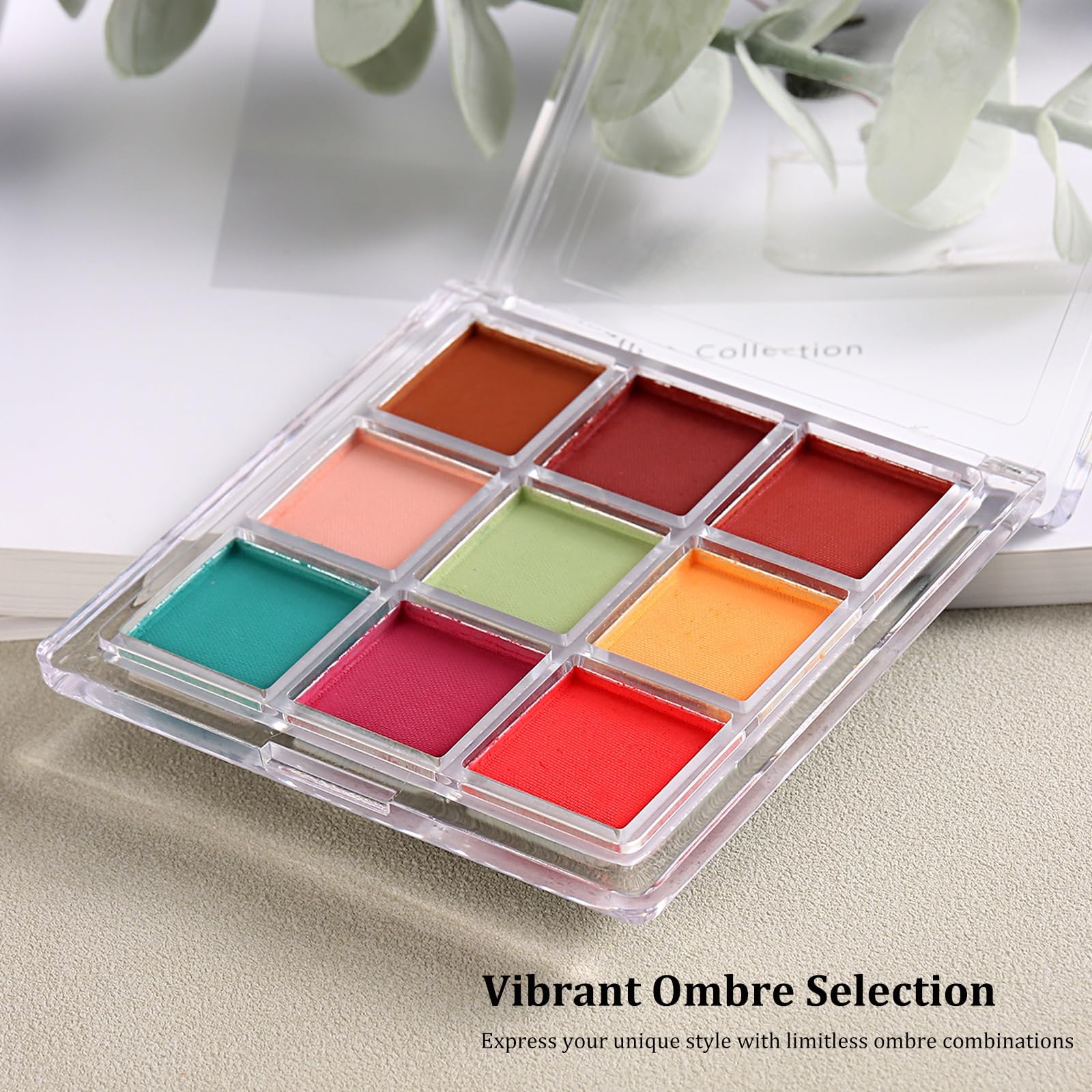 SUTOKAKA Ombre Nail Pigment Powder Set 9 Colors Solid Gradient Nail Powder Palette Colorful Nail Glitter Rub on Dust for Aura Nail Art Design Manicure Accessories - Image 7