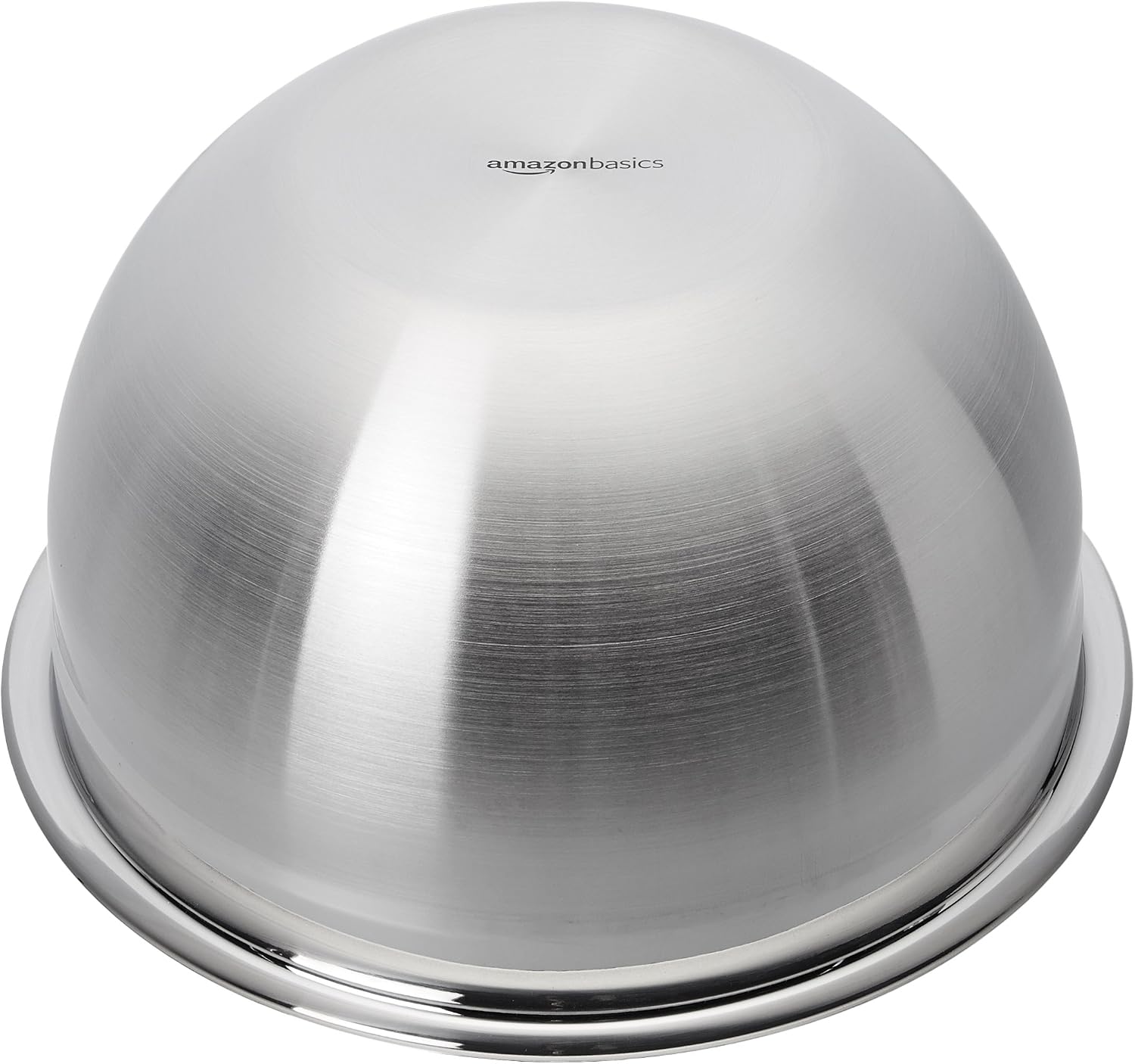 Amazon Basics Stainless Steel 3-Piece Round Mixing Bowl Set, Silver & White - Image 5