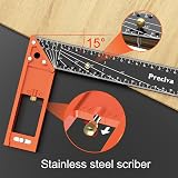 Preciva 12 Inch Carpenter Square Tool 300mm Combination Square Stainless Steel view 4