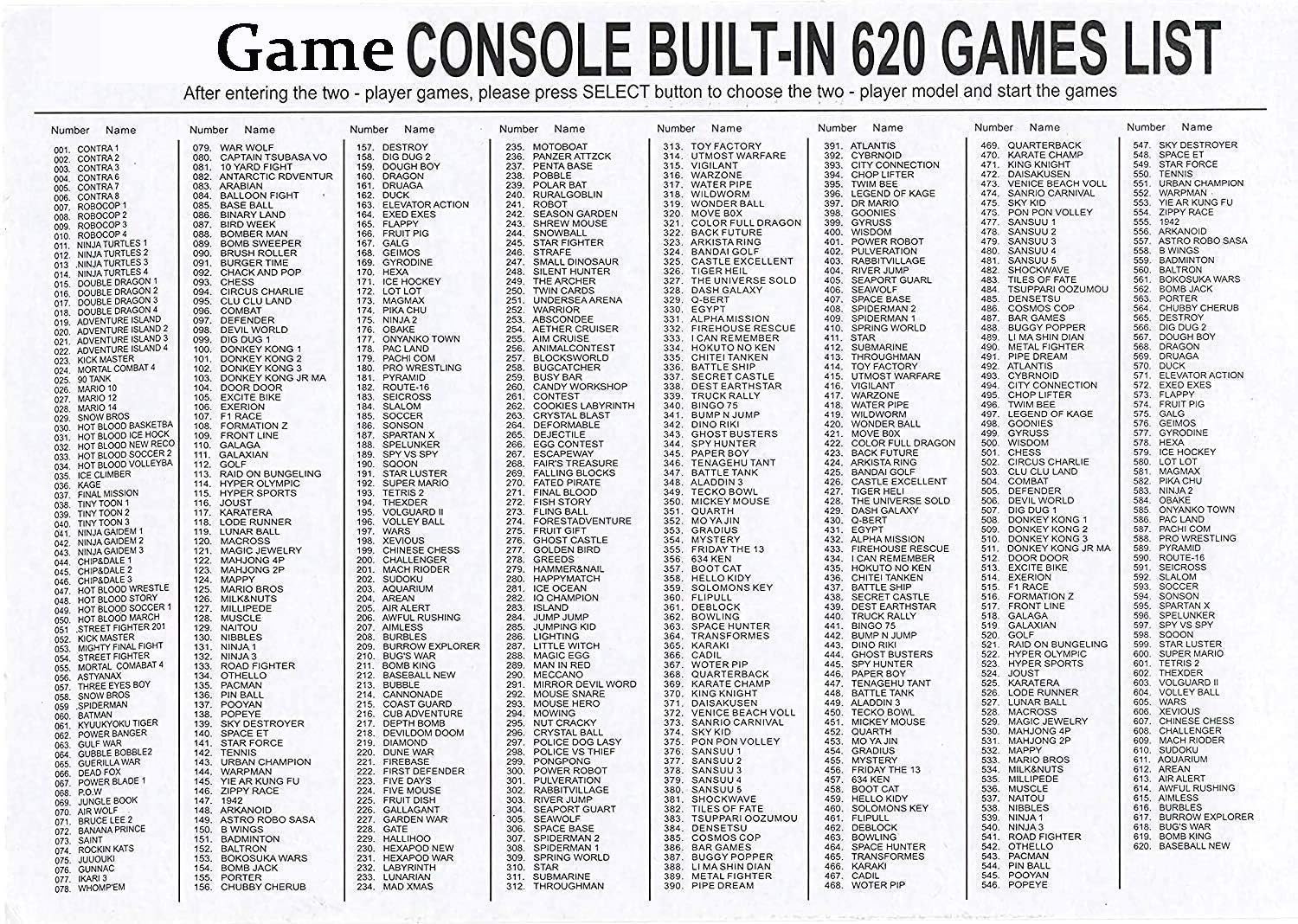 Donop Retro Game Console, Classic Video Games System Consoles Built-in 620 Games with 2 Classic Controllers for Family TV AV Output: Computers & Accessories