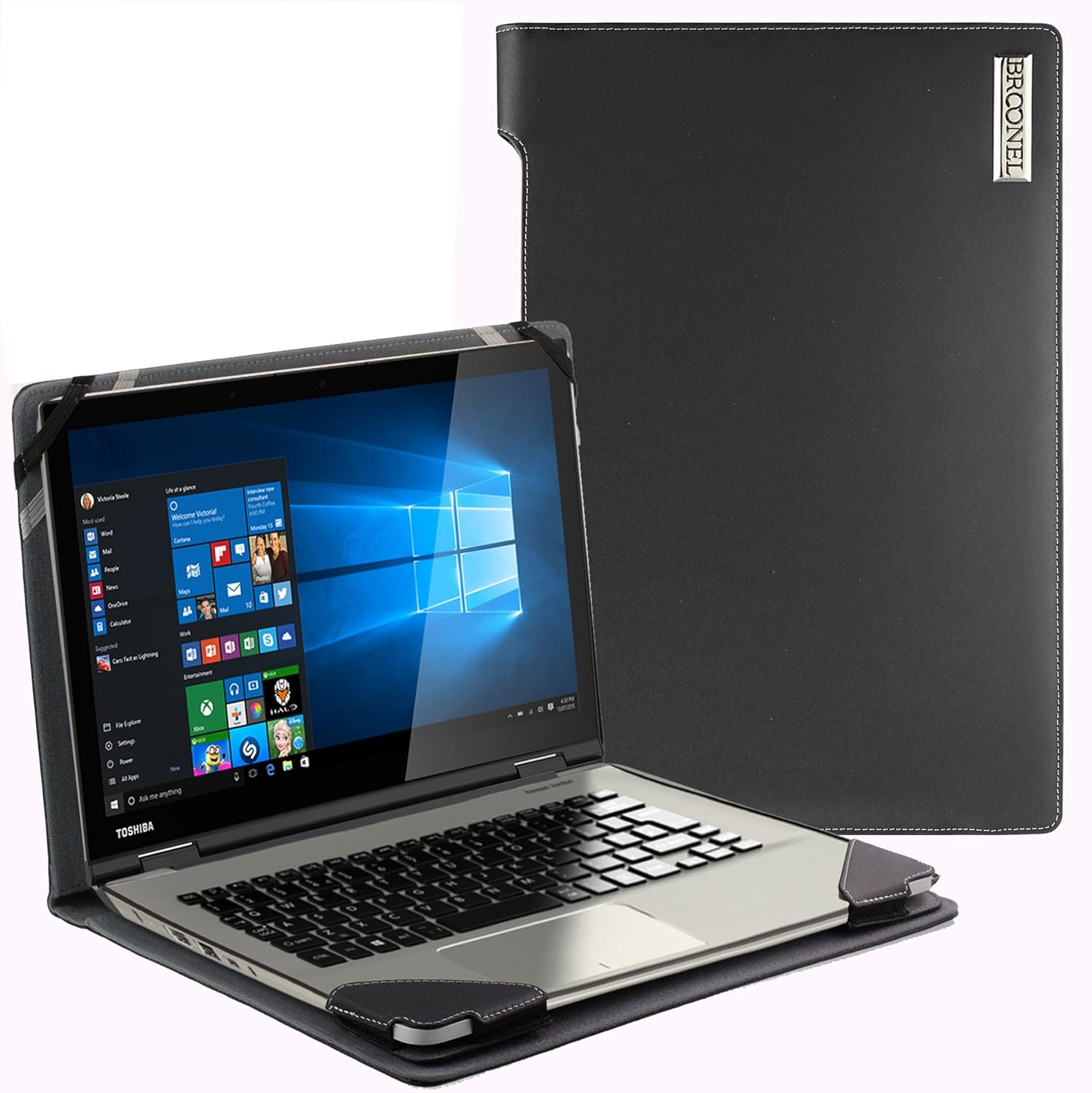 Broonel London Profile Series Black Vegan Leather Laptop Case Cover