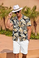 COOFANDY Men Summer Shirts Short Sleeve Button Up