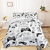 AILONEN Video Game Comforter Set Full Size, Video Gamer Console Joystick Controller Bedding Set,Computer Retro Arcade Play Gaming Comforter Set 3 Pieces, 1 Quilt and 2 Pillowcases