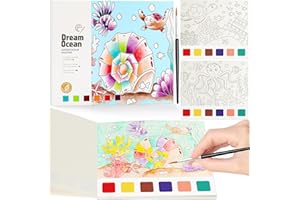 FQKIOMY Water Coloring Book,Paint with Water Books for Kids Ages 3-5,Watercolor Painting Book for Toddlers 4-6,Creative Arts and Crafts & Airplane Travel Essentials for Boys Girls