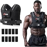 ZELUS Weighted Vest Men, 23/36/45 lb. Weight Vest with 10/16/20 Adjustable Iron Weights for Muscle Building Strength & Functional Training, Weighted Vest for Men with Reflective Strips.
