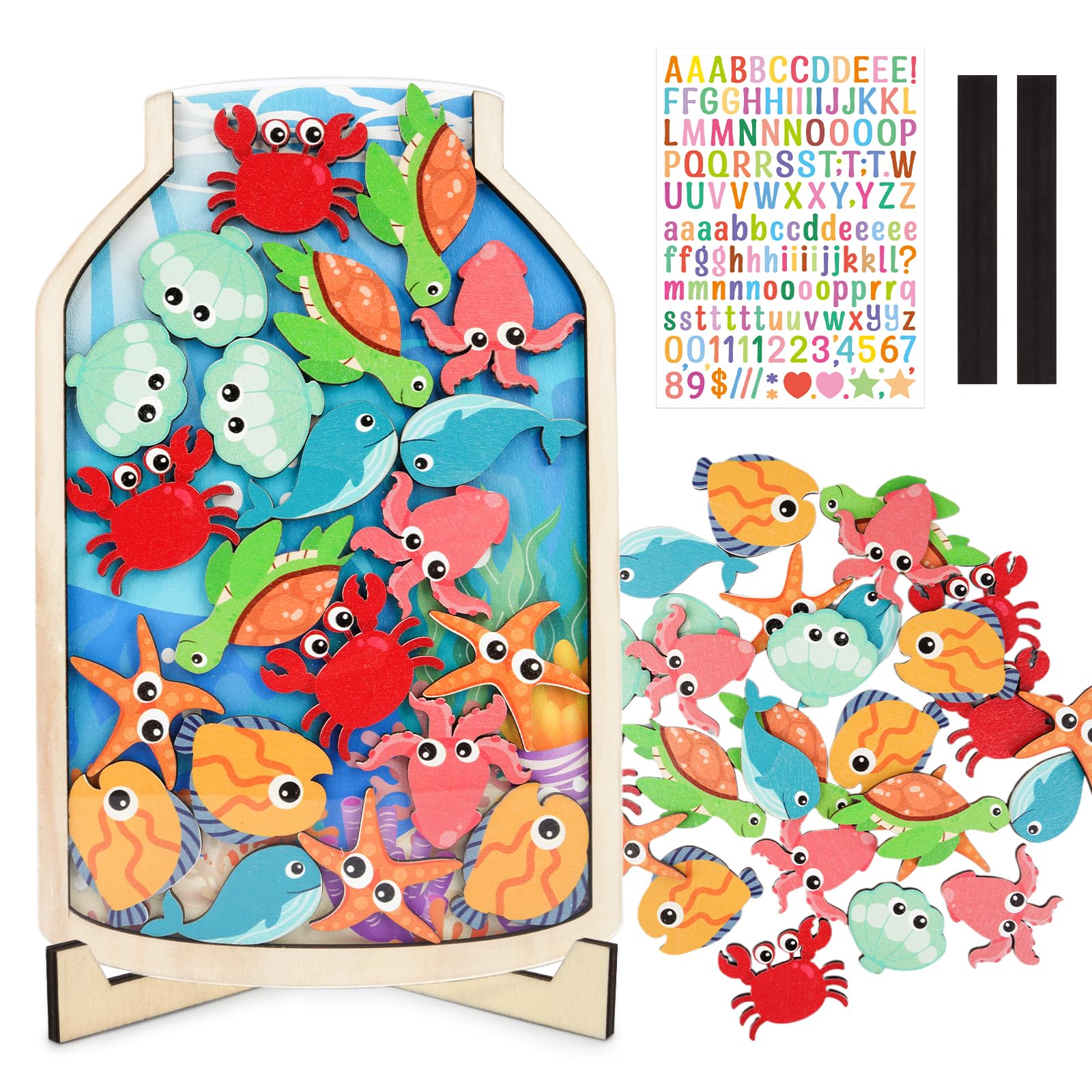 Photo 1 of Magnetic Reward Jar for Kids, Incentive Jar Sea Animals Classroom Reward Jar with Stickers Classroom Students Potty Training, Magnetic Reward Jar for Classroom Board Home