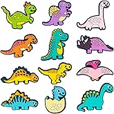 mortd 12Pcs Dinosaur Silicone Focal Beads Bulk, Adorable Beads for Beadable Pens Keychain Bracelet Making Supplies, Dinosaur Silicone Bead for Adults DIY Handmade Crafts Party Supplies Pens Decor