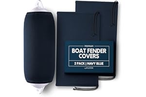 Byllstore Boat Fender Covers | Several Size Options Available | Black & Navy Blue | 1, 2 & 4-Pack | Polyester (2-Pack, Navy Blue, 6″ x 18″)