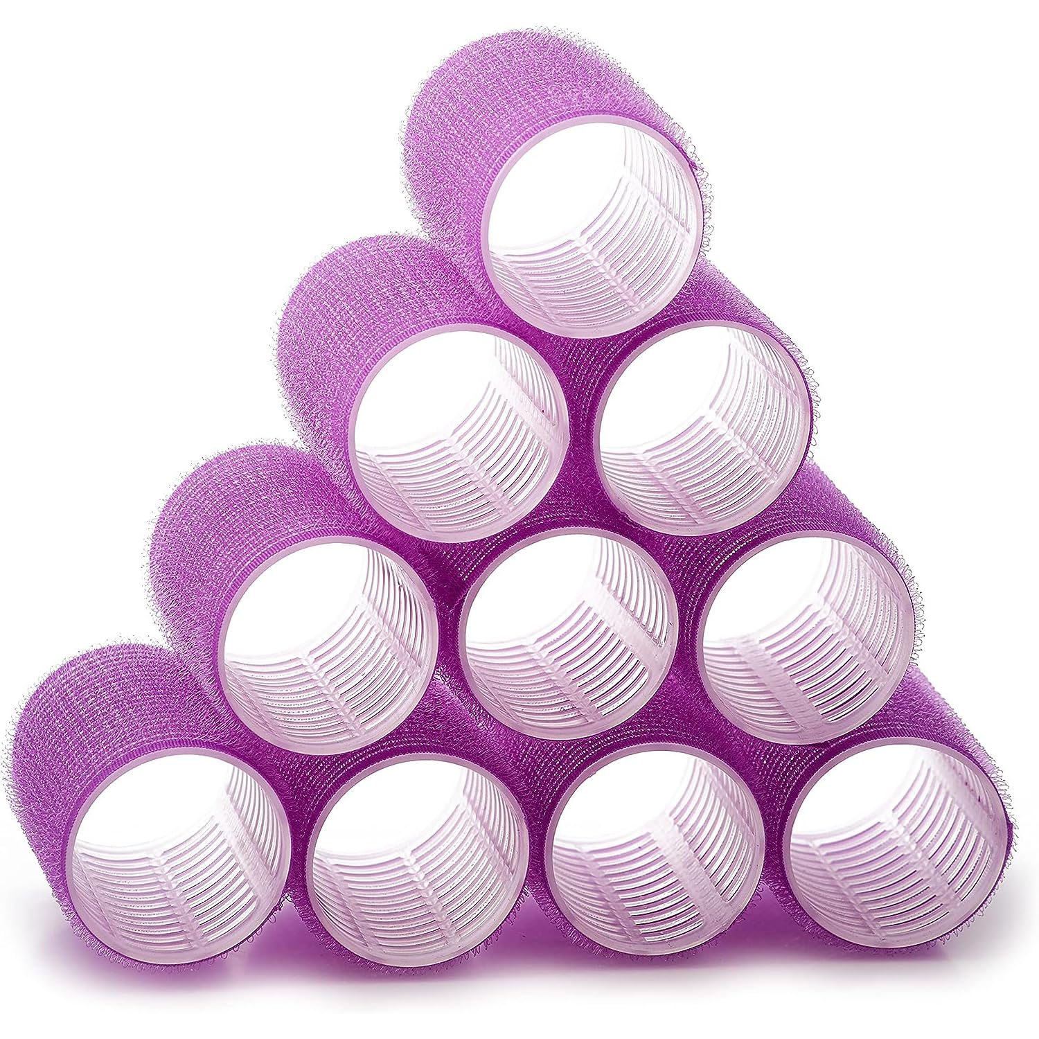 DERDOUT Jumbo Size Hair Roller sets, Self Grip, Salon Hair Dressing Curlers, Hair Curlers（purple）