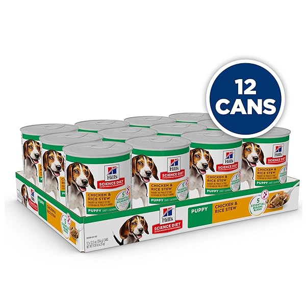 HILL’S SCIENCE DIET PUPPY WET DOG FOOD, CHICKEN & RICE, 12.5 OZ. CANS, 12-PACK