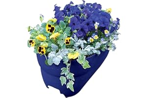 EMSCO Group Bloomers Railing Planter with Drainage Holes- 24” W- Cobalt Blue