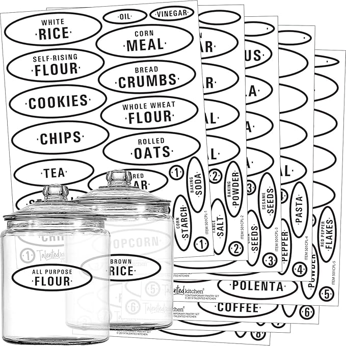 Amazon Com Talented Kitchen Pantry Labels 164 Contemporary