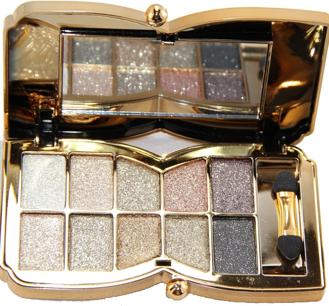 QzoneFire Womens 10 Colors Waterproof Make UP Glitter Eyeshadow Palette with Brush and Mirror