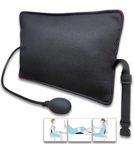 Coussin Lombaire Gonflable - Support Dorsal Ergonomique - Pour Bureau, Voiture, Voyage - PVC Doux