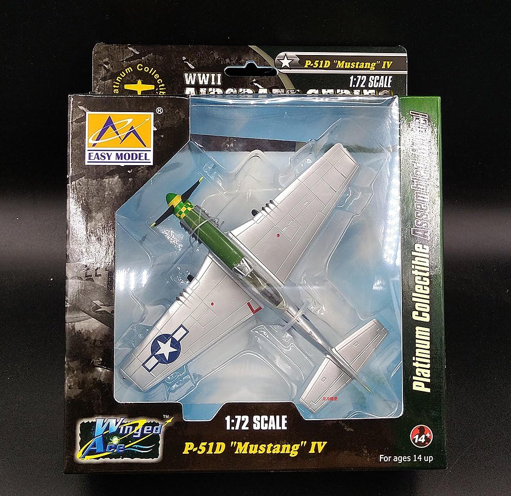 WWII US Aircraft 1/72 P51 Mustang 55FG Fighter Plane Non diecast Airplane Collection Easy Model Pre-builded: Toys & Games