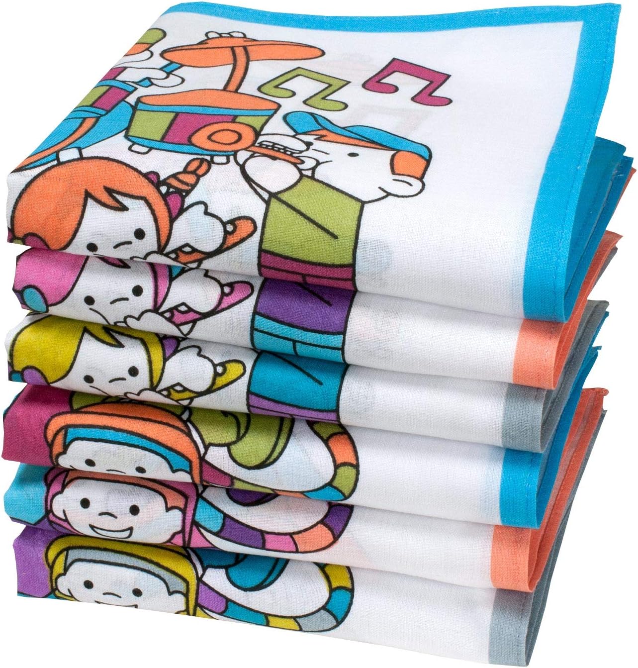 merrysquareMerrysquare - Child Handkerchiefs - 100% Coton- 12" Square - 6 Units - PILOU Model