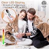 Mia&Coco Electric Heated Blanket Throw 200x180cm Flannel Sherpa 10 heat 9h view 3