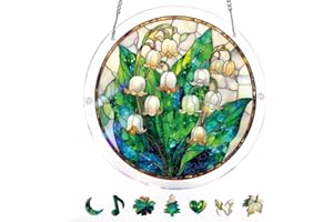 Kaayeewood Acrylic Puzzle for Adult, Colorful Secret Lily Valley Sun Catchers Window Hanging Panel 83 Pieces Puzzle SunCatche