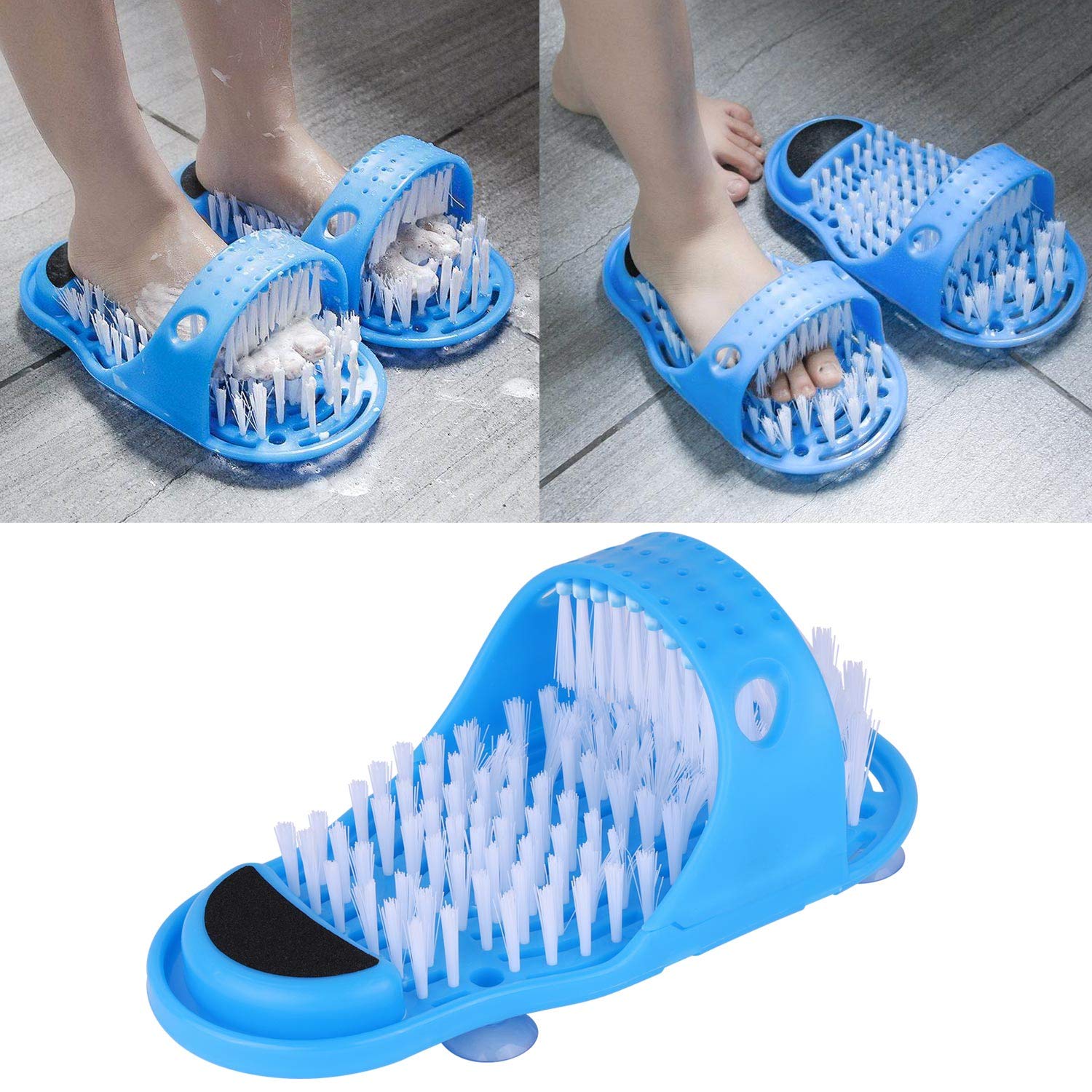 Magic Foot Scrubber Feet Cleaner Washer Brush for Shower Floor Spas Massage, Slipper for Exfoliating Cleaning Foot 1 Pair: Beauty