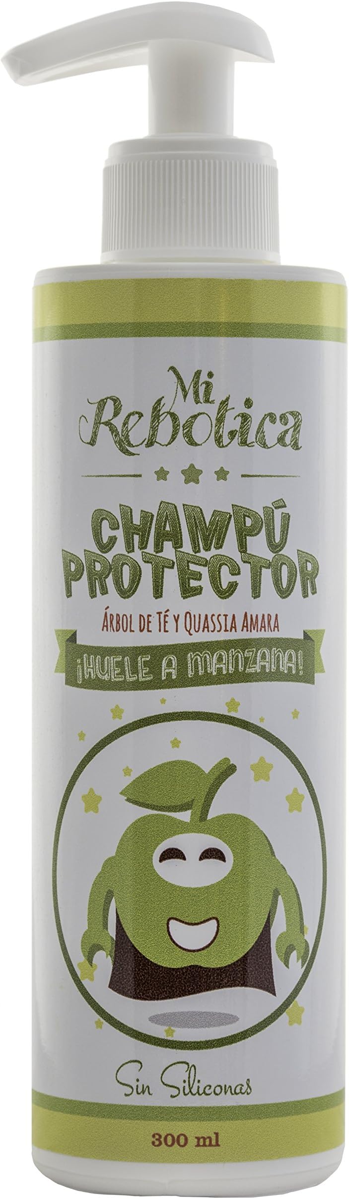 MI REBOTICA PROTECTIVE SHAMPOO 300 ML APPLE SMELL, EXTRA SOFT SHAMPOO, SILCONES&DYES FREE, BASED ON ACTIVE INGREDIENTS OF TEA TREE EXTRACT AND QUASSIA VINEGAR, ACTS AS REPELLENT AND PROTECTER