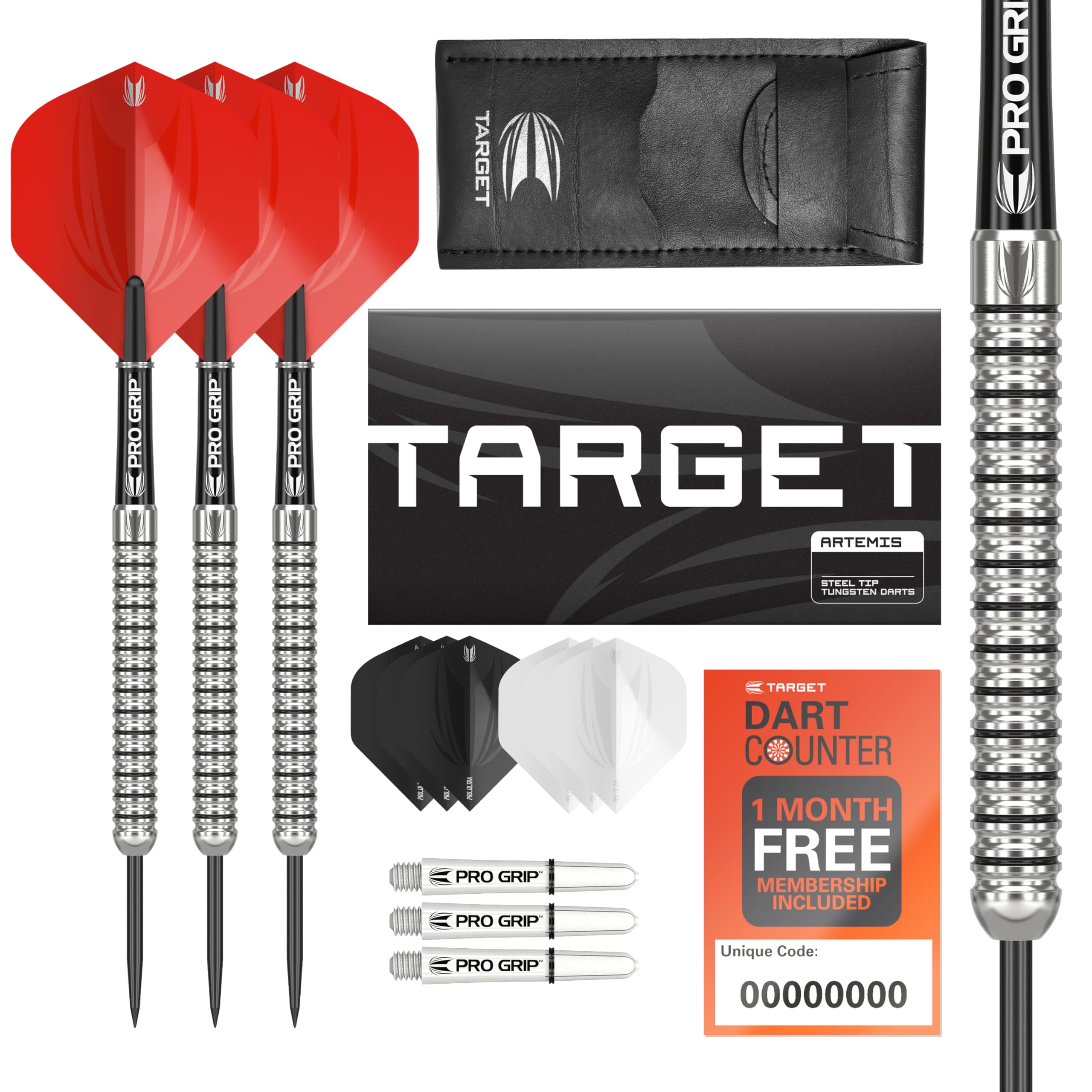 Target Darts Artemis Tungsten Steel Tip Dart Set, 21G | Professional Accessories Dart Kit, Pro Grip Shafts, Pro Ultra Flights, Dart Wallet Included